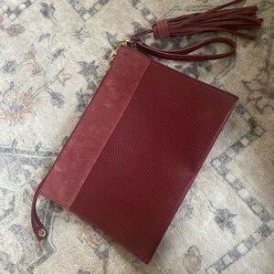 Burgundy Clutch with Tassel